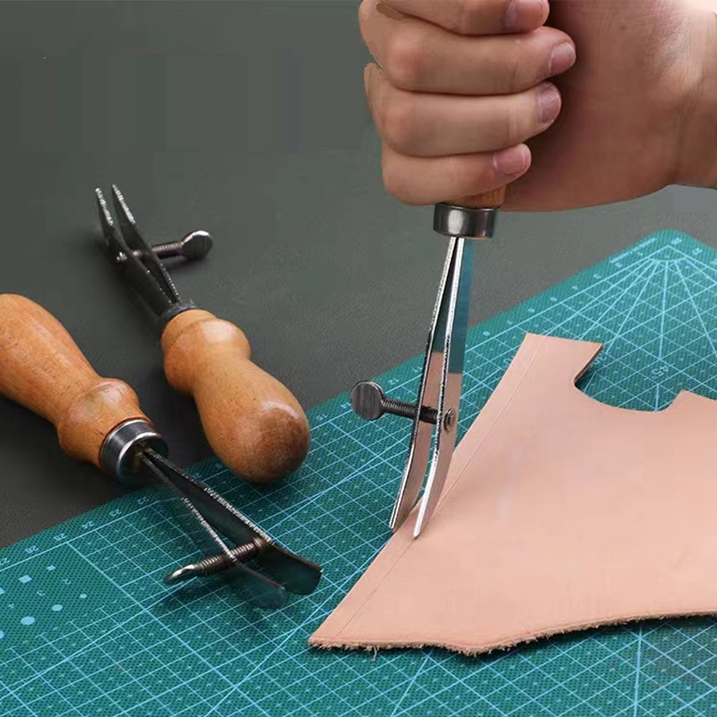 Groover Stitching Tool - Adjustable Leather Edge Creaser Scriber Crimping