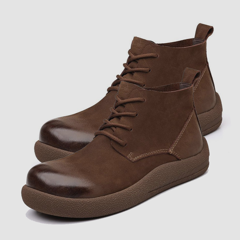 Leather Work Western - LIHUAMAO Cow Leather Work boots motorcycle