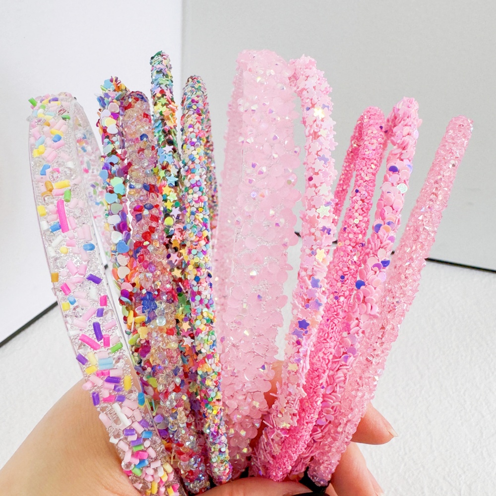 Leatherwork Pony - 5PCS Glitter Plastic Hairbands For Girls