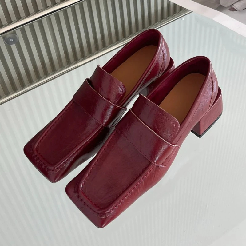 Women Square Toe Chunky Heel D - Leatherwork Designs recension och pris