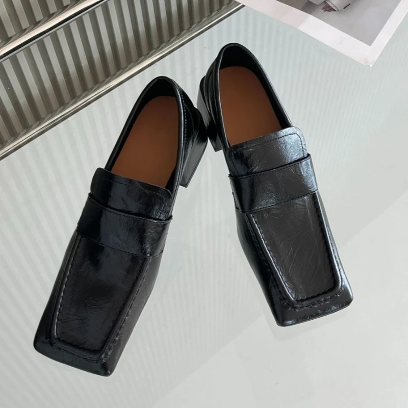 Women Square Toe Chunky Heel D - Leatherwork Designs recension och pris