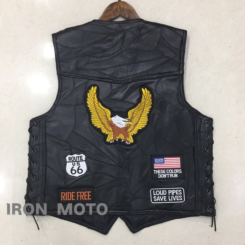 NEW Motorcycle Vests Men Cafe  - Leather Work Jacket recension och pris