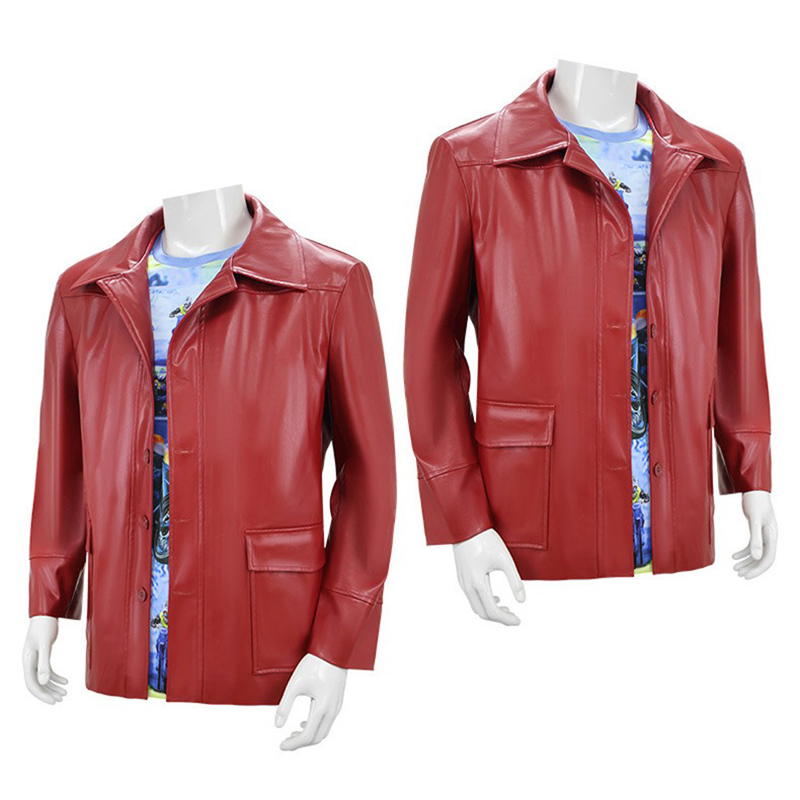 Men Red Leather Jacket Fight C - Leather Work Jacket recension och pris