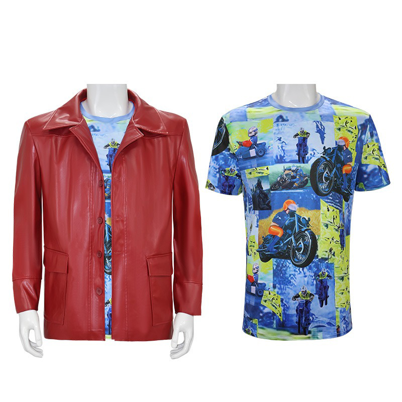 Men Red Leather Jacket Fight C - Leather Work Jacket recension och pris