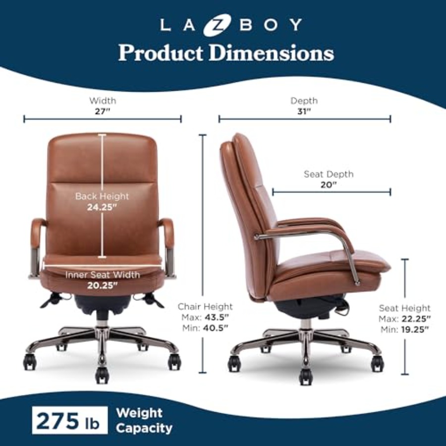 Ergonomic executive office cha - Upholstery Leather Work recension och pris