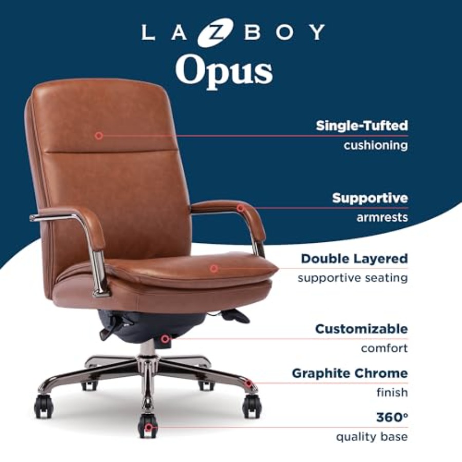 Ergonomic executive office cha - Upholstery Leather Work recension och pris