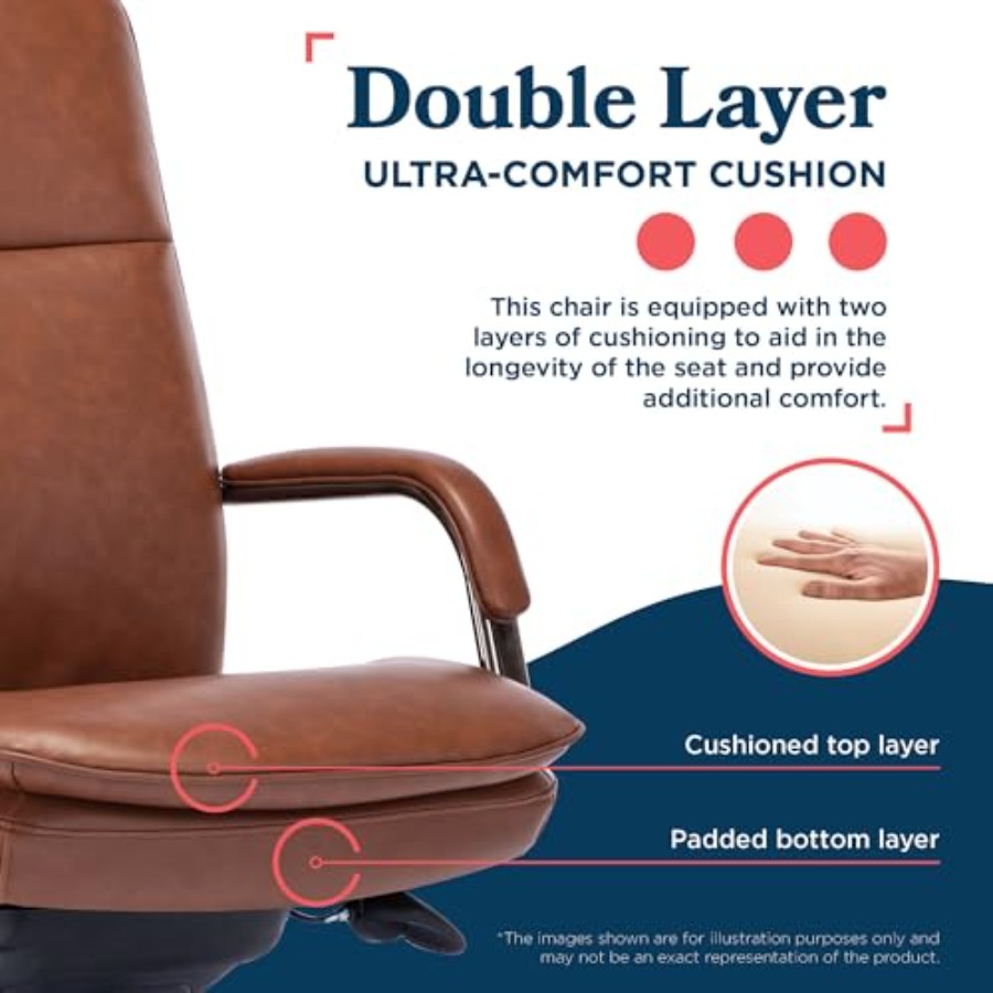Ergonomic executive office cha - Upholstery Leather Work recension och pris
