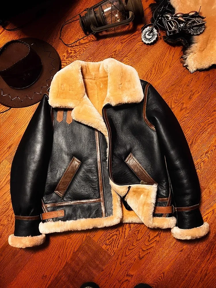 LNY!Top quality .Classic Air F - Leather Work Jacket recension och pris