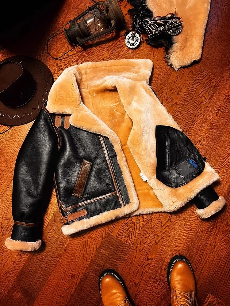 LNY!Top quality .Classic Air F - Leather Work Jacket recension och pris