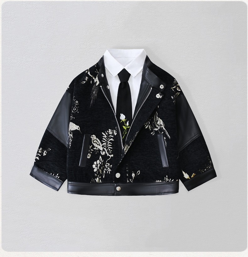 Gentleman Kids Embroidery Moto - Leather Work Jacket recension och pris