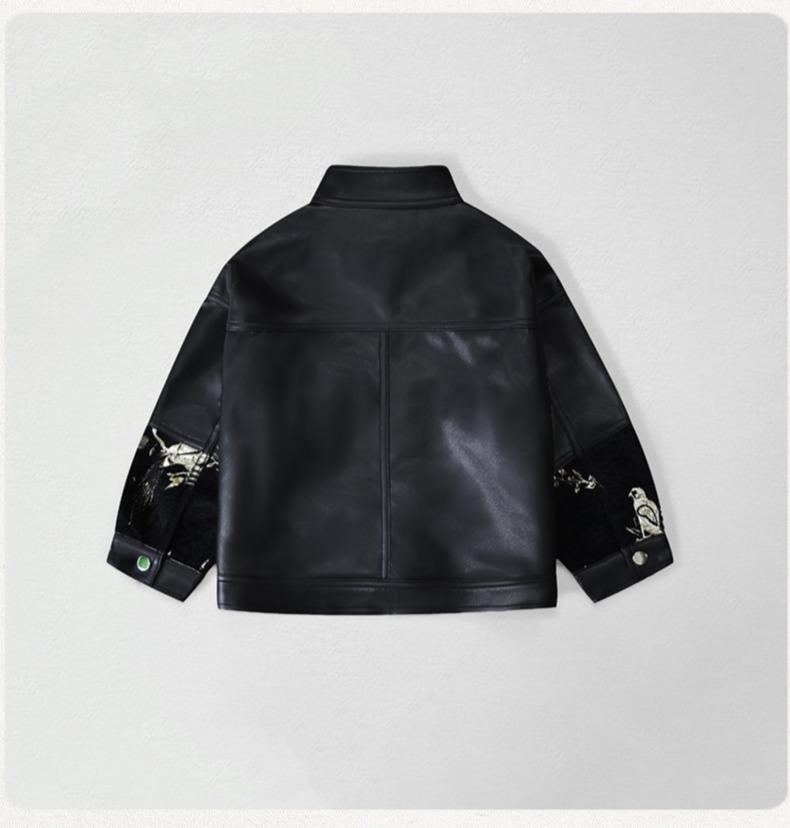 Gentleman Kids Embroidery Moto - Leather Work Jacket recension och pris