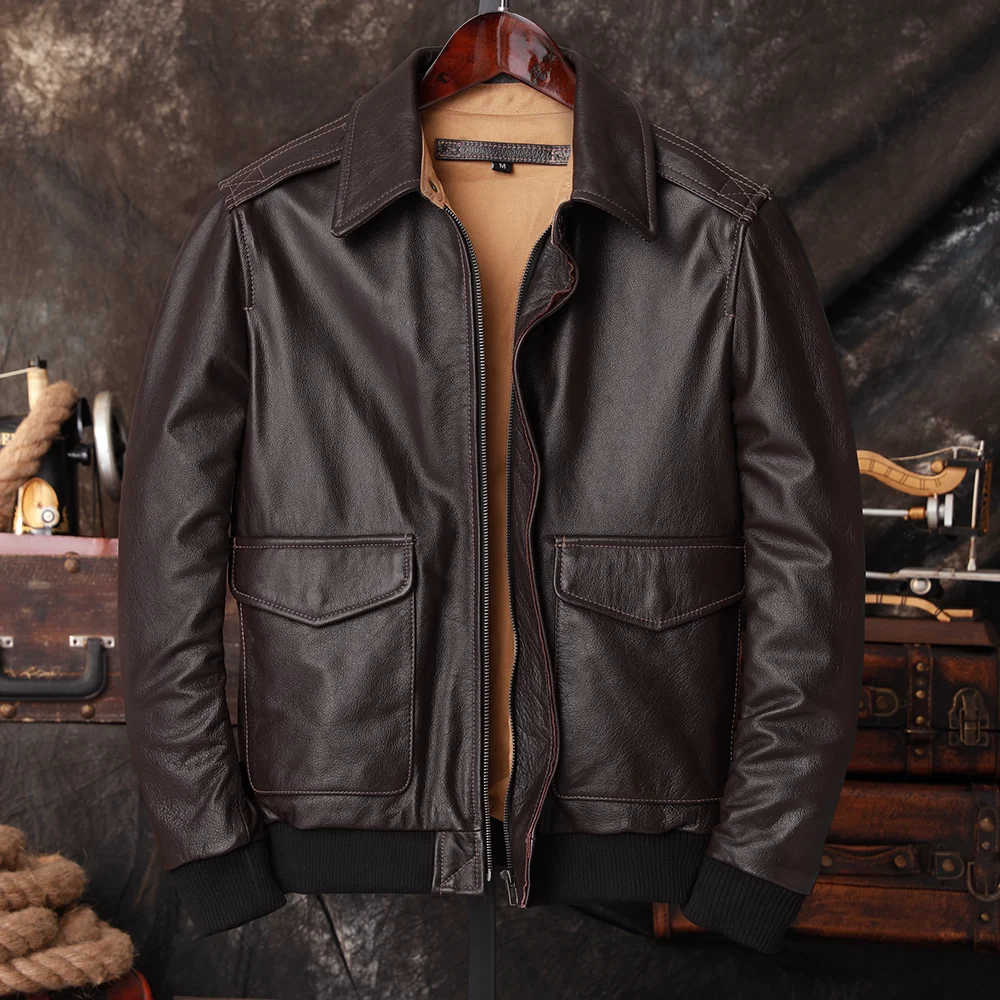 Bomber A2 Pilot Genuine Leathe - Leather Work Jacket recension och pris