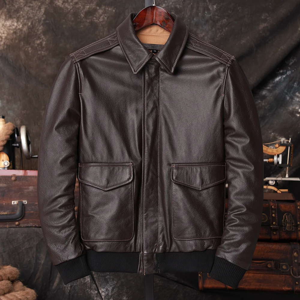 Bomber A2 Pilot Genuine Leathe - Leather Work Jacket recension och pris