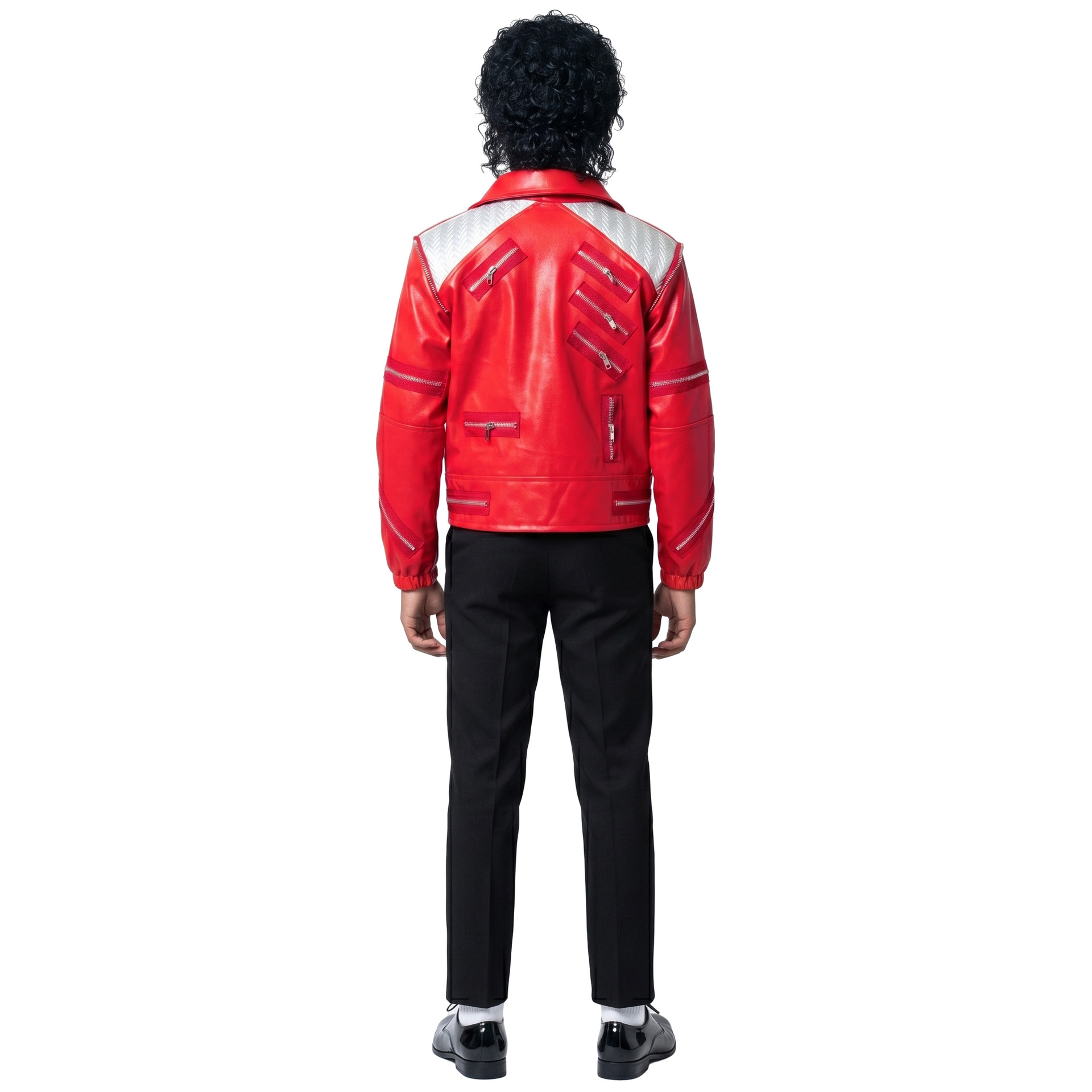 80s Retro Pop Star Costume Mic - Leather Work Jacket recension och pris