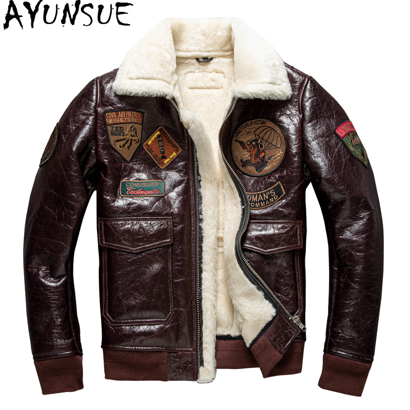 AYUNSUE Winter Leather Jacket  - Leather Work Jacket recension och pris