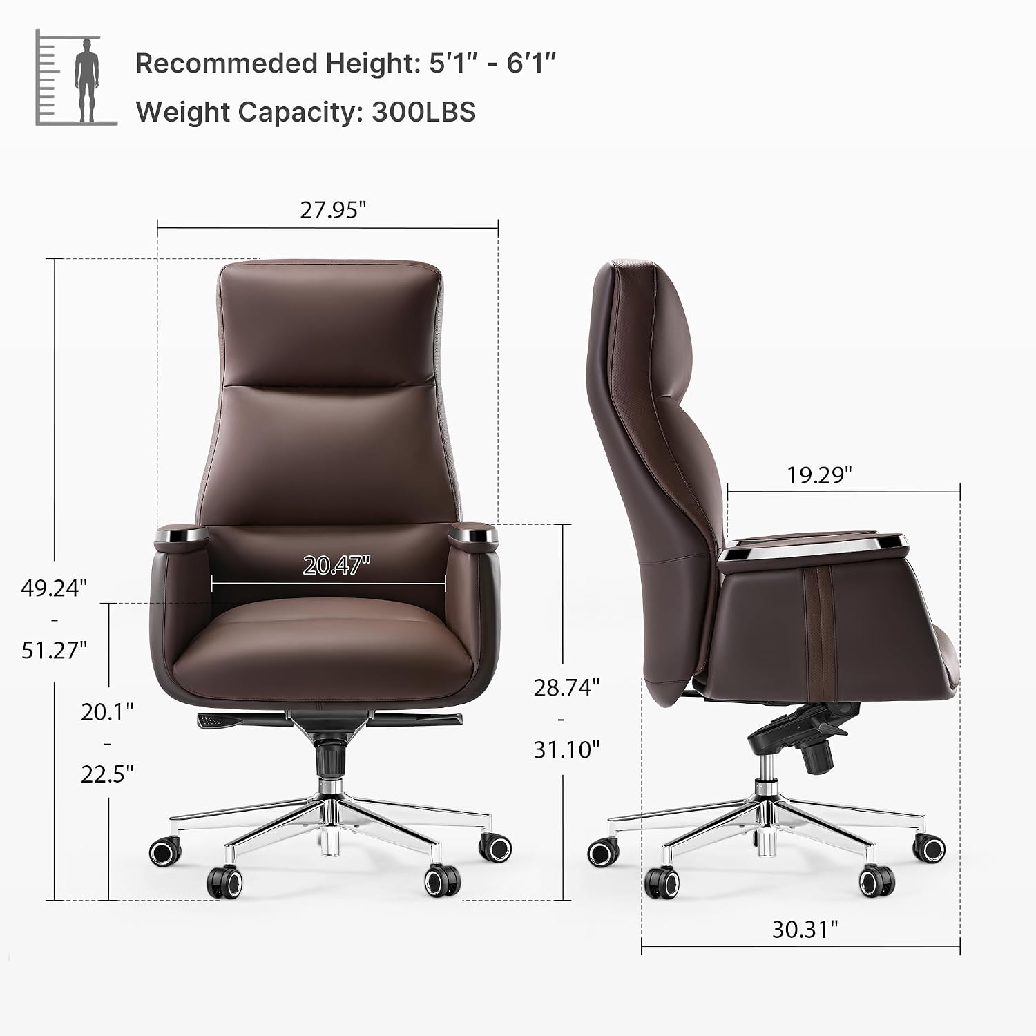 High Back Executive Office Cha - Upholstery Leather Work recension och pris