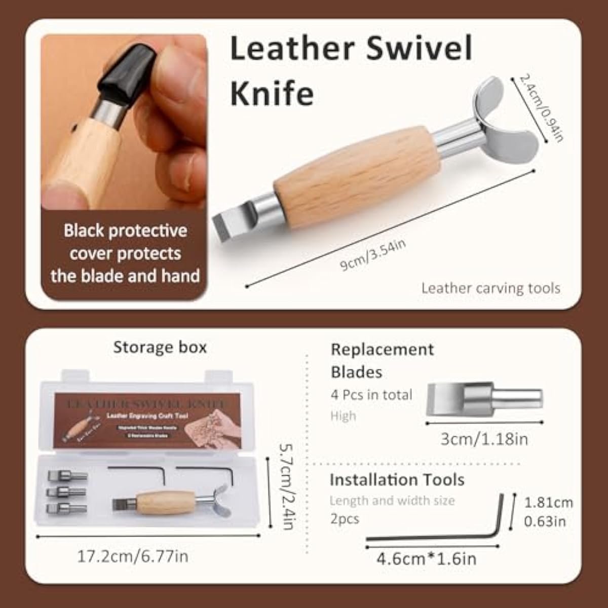 Leather Swivel Knife, Leather  - Leatherwork Knife recension och pris
